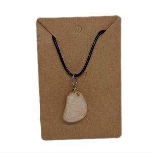 👣4/$20. Natural Stone Pendant with Black Cord Necklace